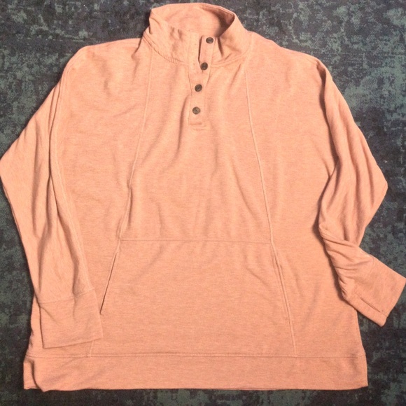 Cuddl Duds 2X Women's Cozy Henley Mock Neck Top Sweatshirt Pink - Picture 11 of 11
